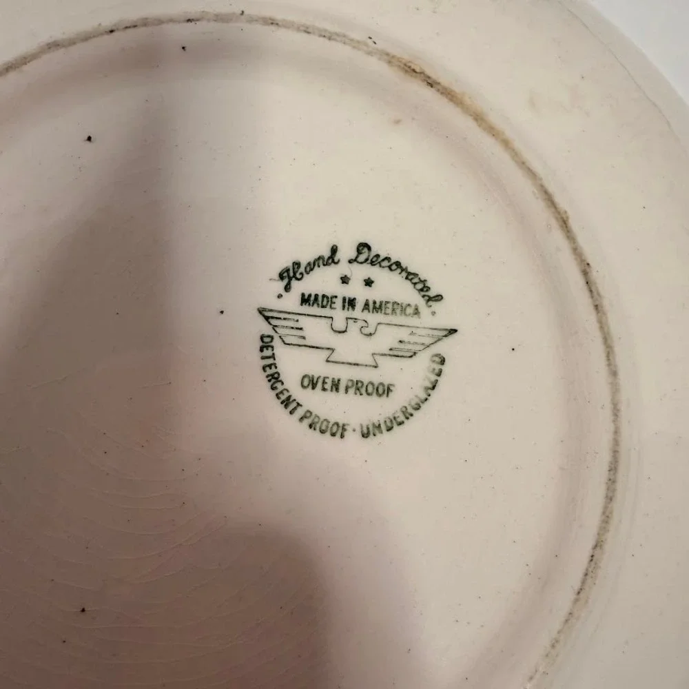 Marcrest Swiss Alpine 1950 Vintage MCM Retro USA Floral‎ Pasta Serving Bowl 10